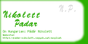 nikolett padar business card